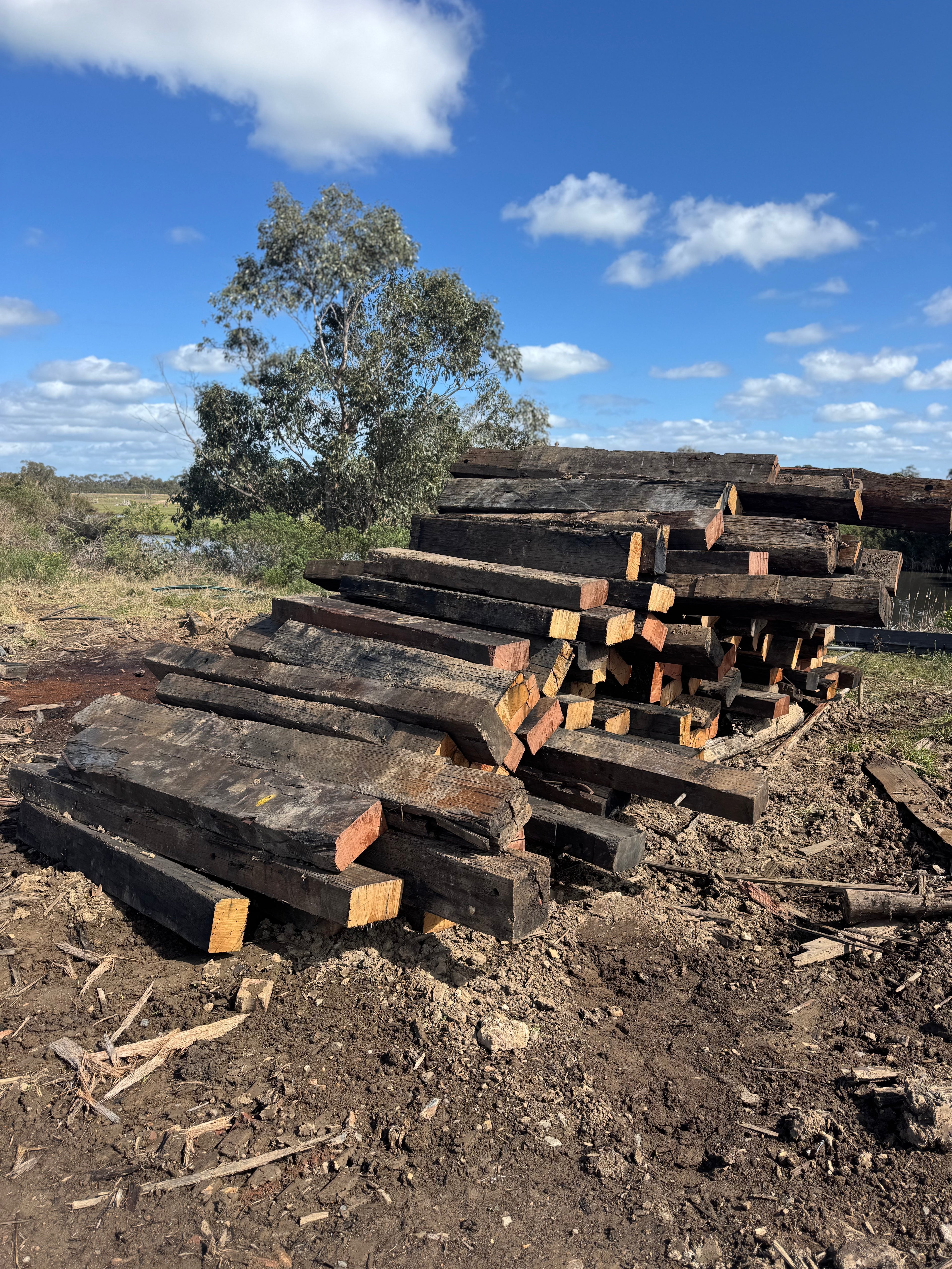 Recycled Wharf Sleepers - Authentic Hardwood Timber