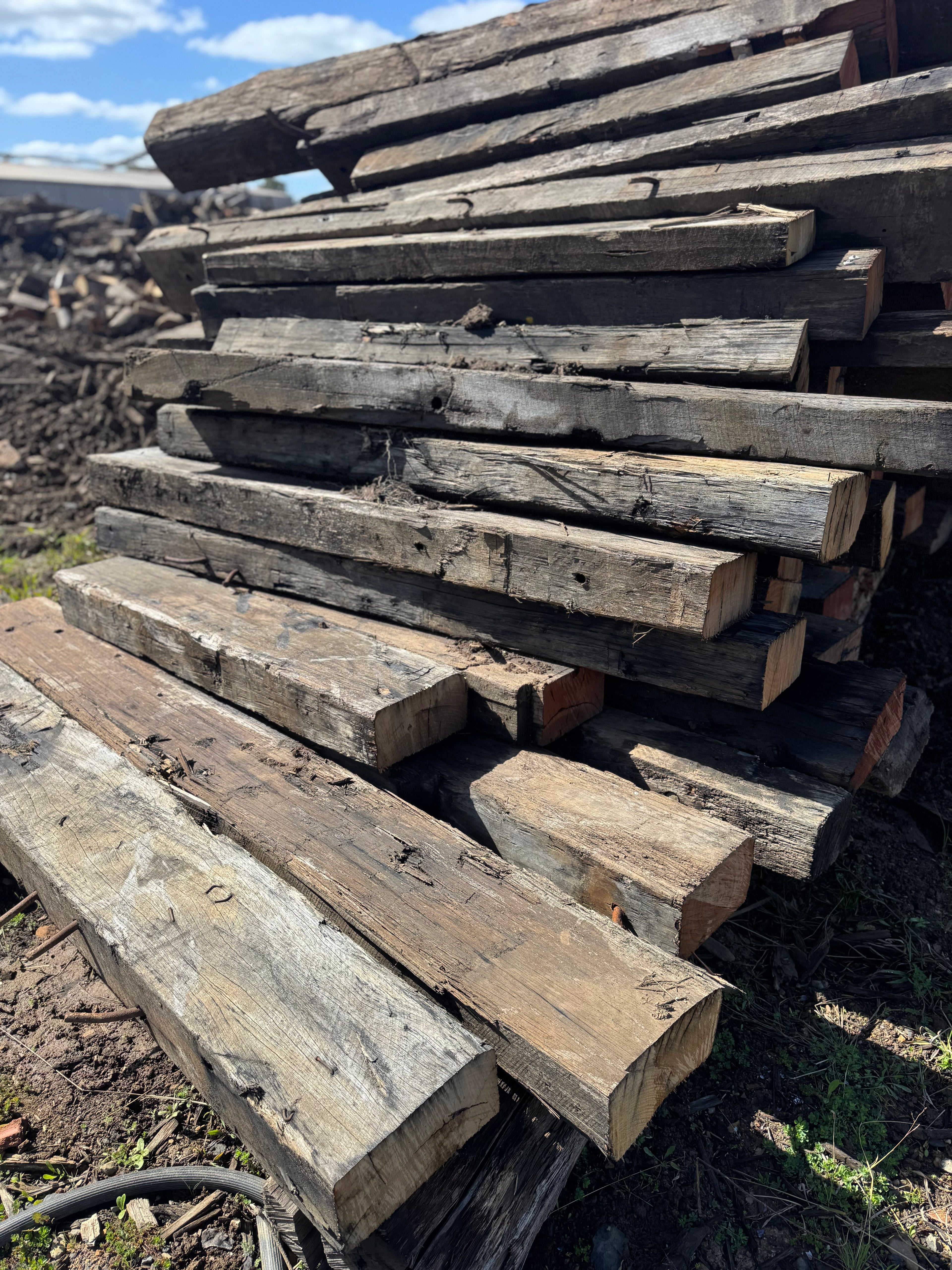 Recycled Wharf Sleepers - Authentic Hardwood Timber