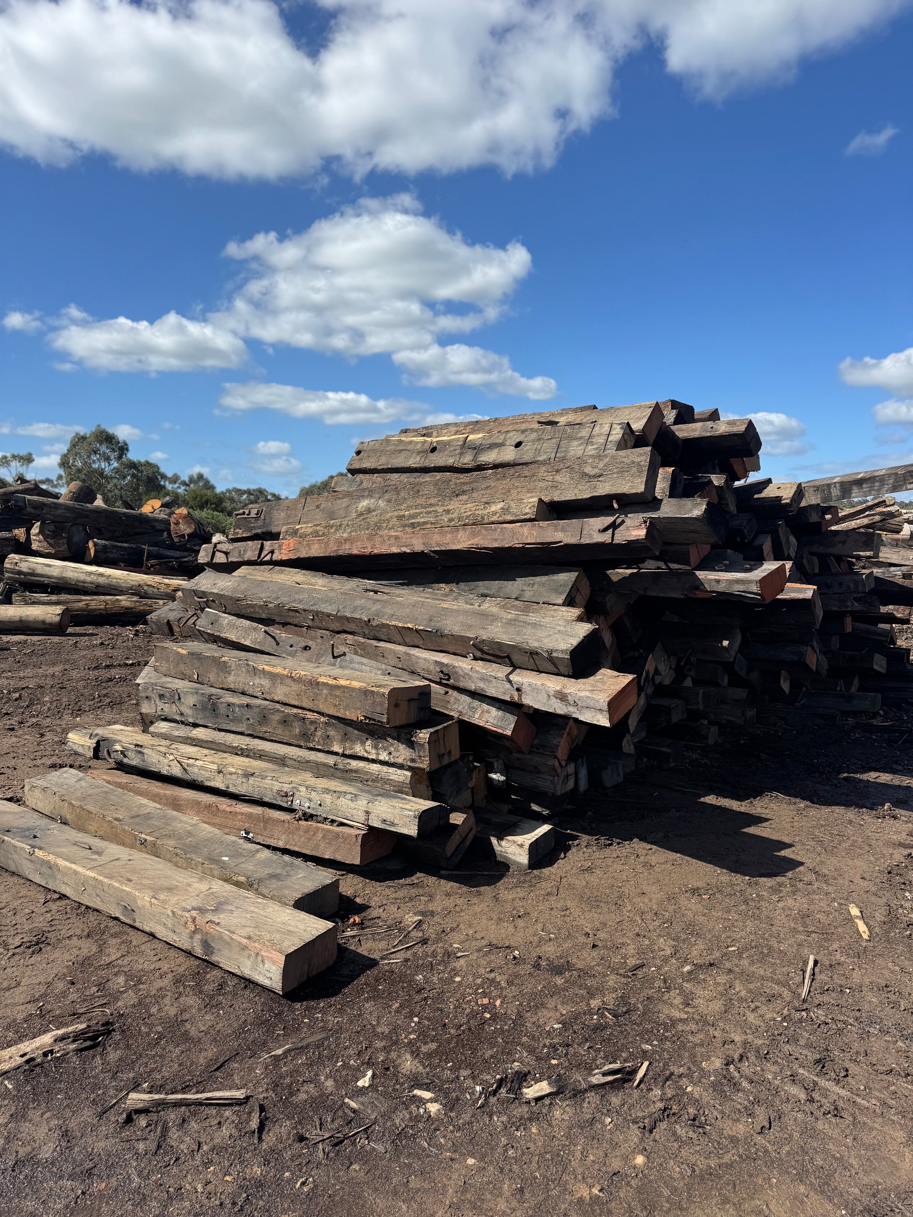 Recycled Wharf Sleepers - Authentic Hardwood Timber
