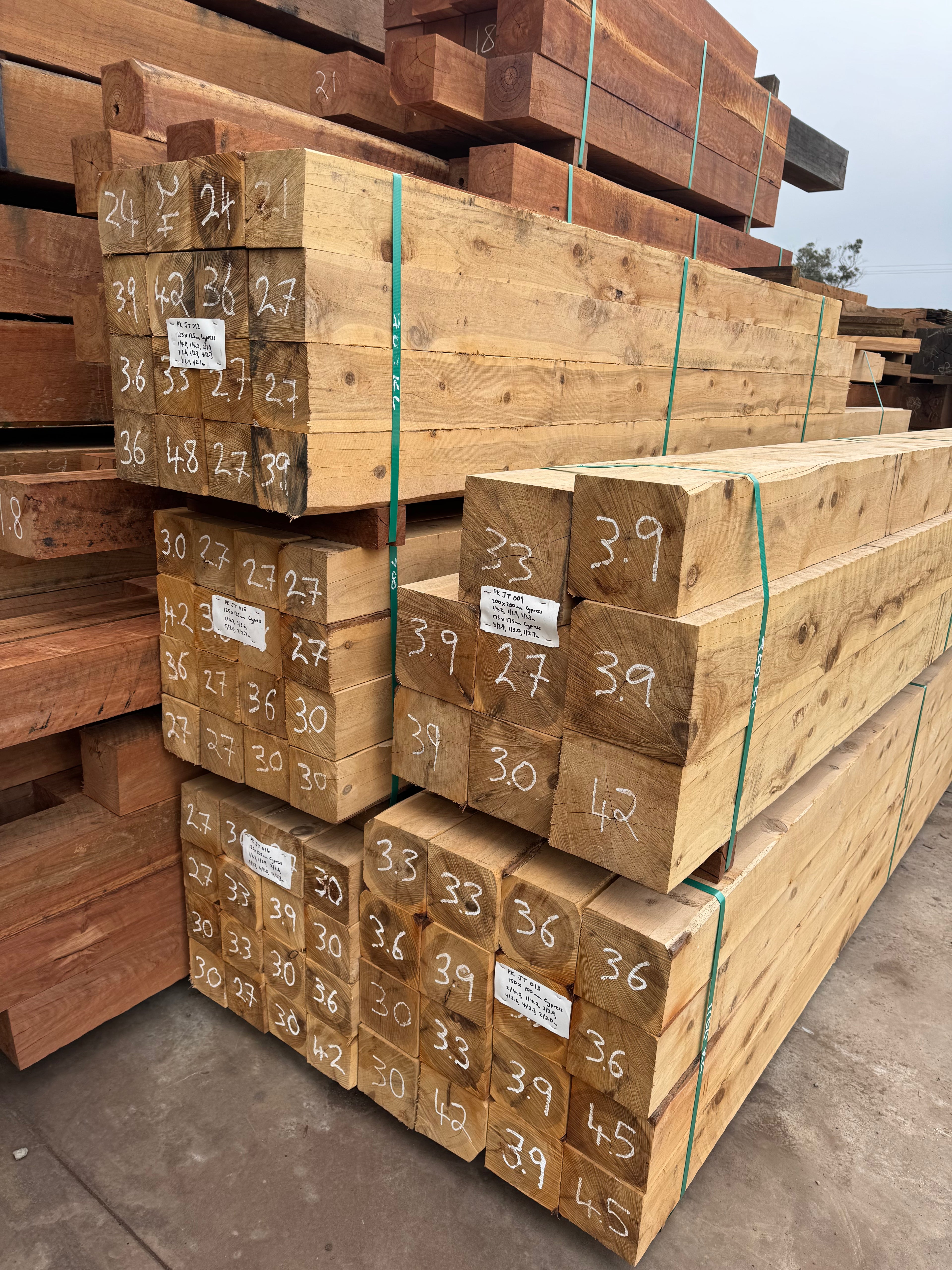 150x150 Rough Sawn White Cypress Posts - Premium Timber