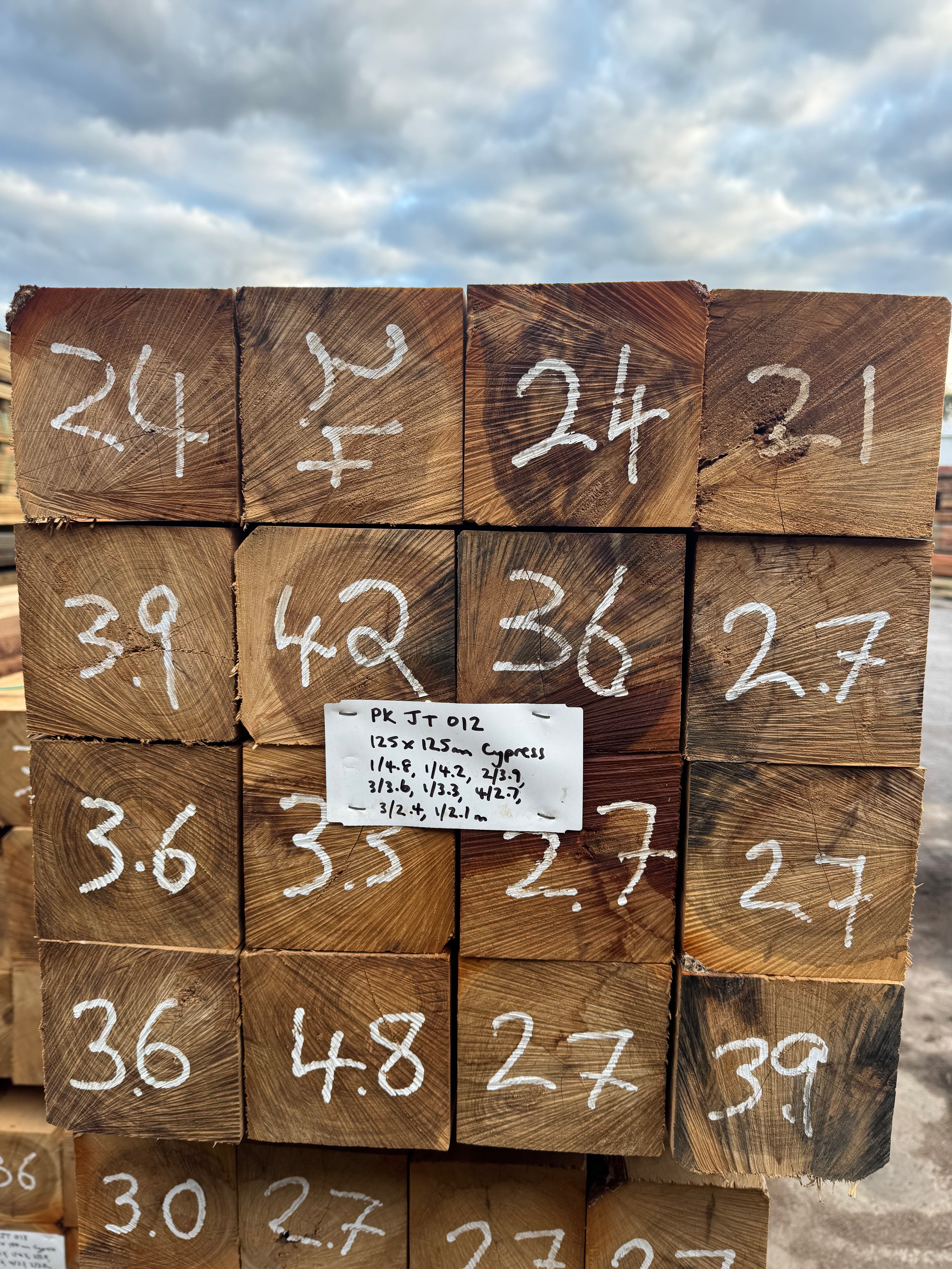 125x125mm Rough Sawn White Cypress Posts